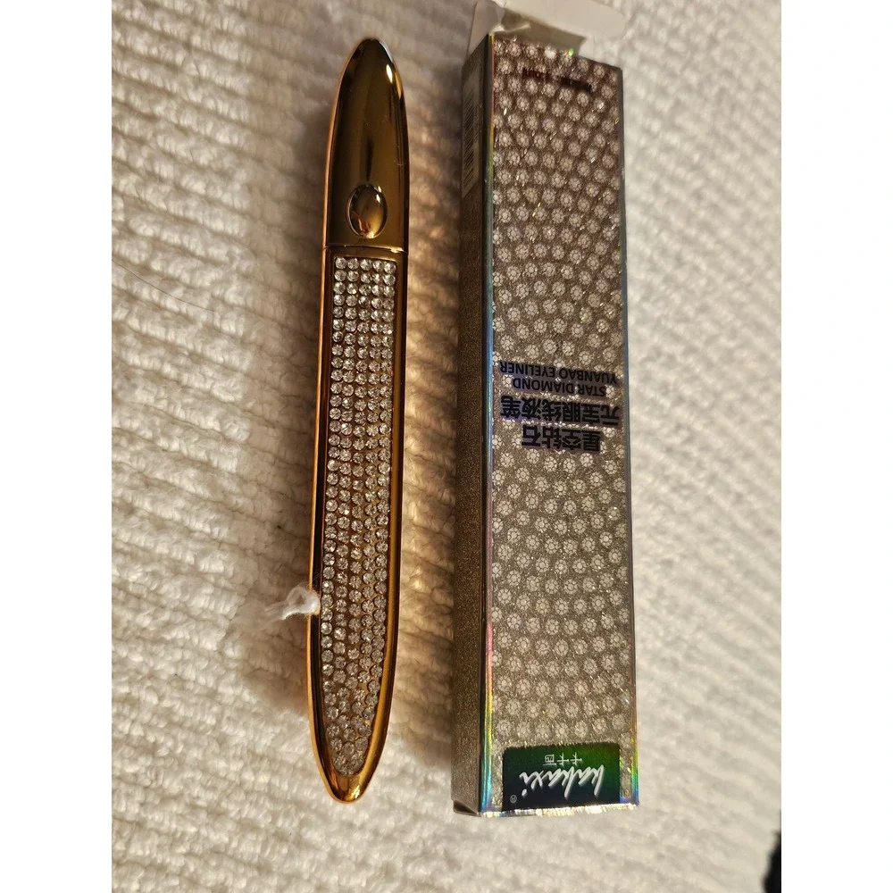 Kakaxi Star Diamond Yuanbao Liquid Eyeliner Pen Gold Rhinestone Waterproof Black